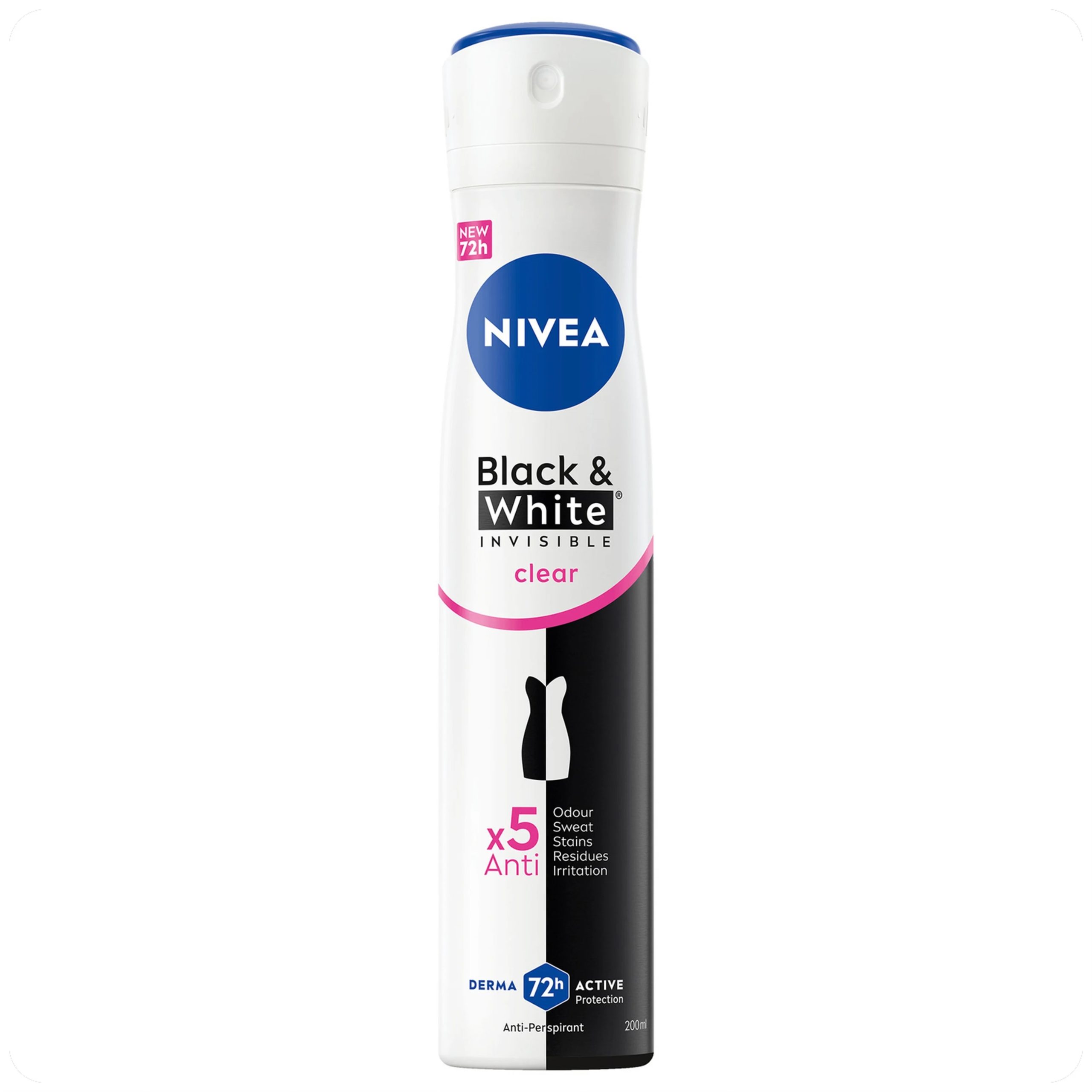 اسپری ضدتعریق نیوآ مدل سیاه و سفید Black & White زنانه _ 150میلی لیتر