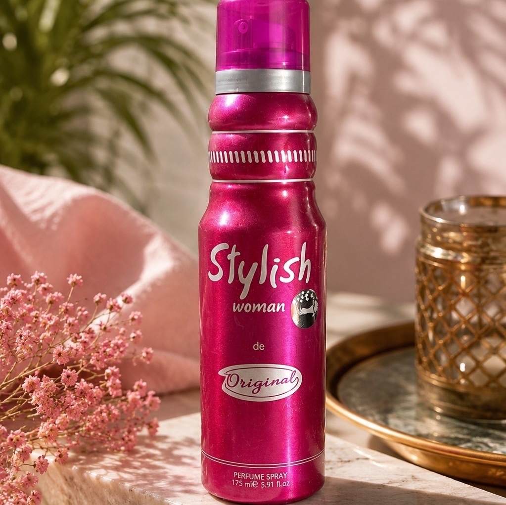 اسپری خوشبوکننده بدن زنانه شالیز استایلیش Stylish Woman رایحه شالیز حجم 175 میلیلیتر ارجینال