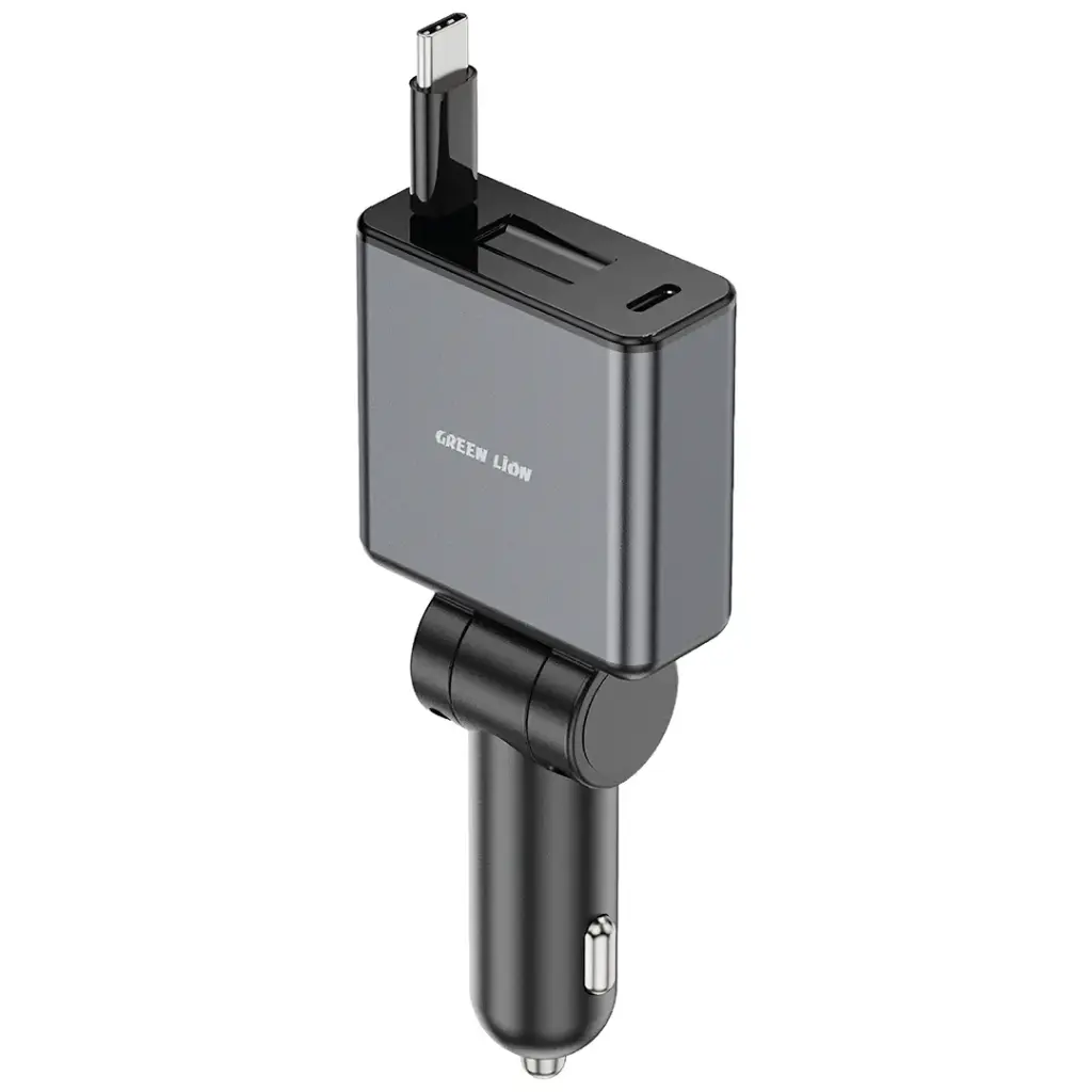 شارژر فندکی گرین لاین 75 وات جمعشونده مدل GNRT75WCCGY