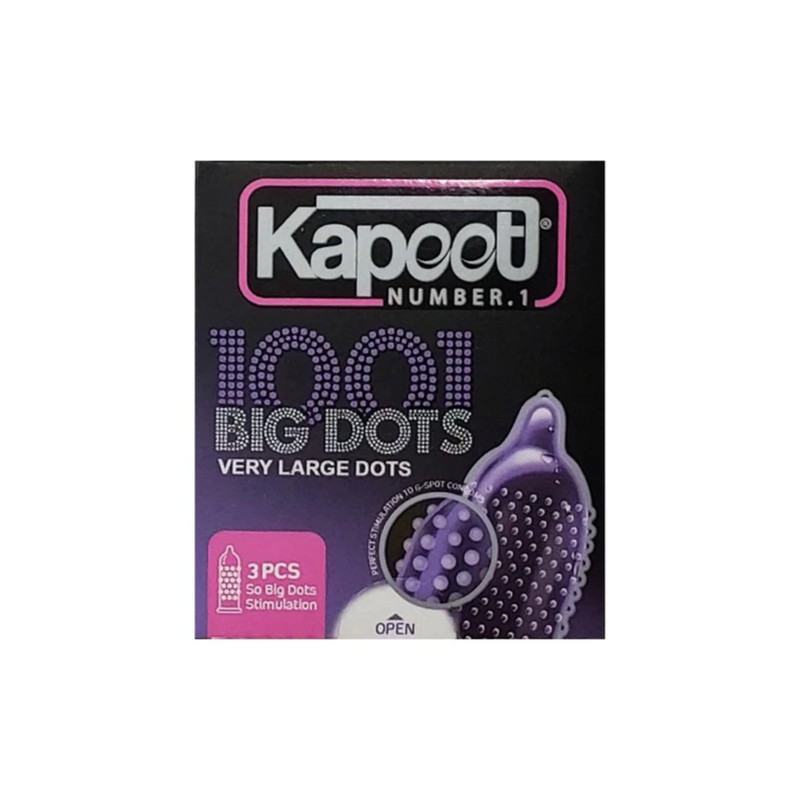 کاندوم خاردار کاپوت مدل BIG DOTS بسته 10 عددی به همراه کاندوم خاردار کاپوت مدل BIG DOTS بسته 3 عددی