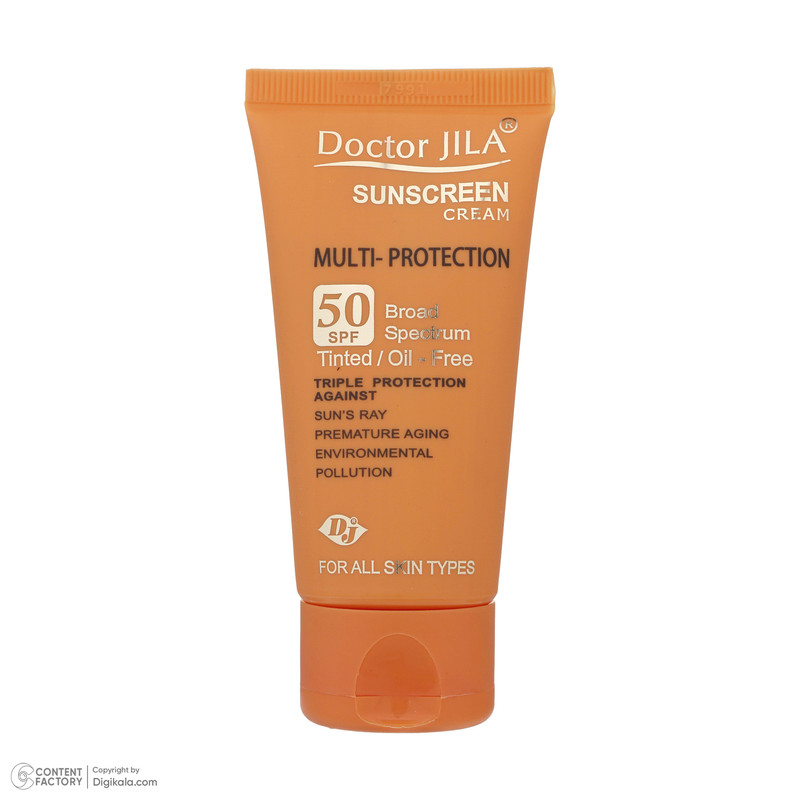 کرم ضد آفتاب رنگی دکتر ژیلا SPF 50 مدل Multi-Protection مناسب انواع پوست وزن 50 گرم