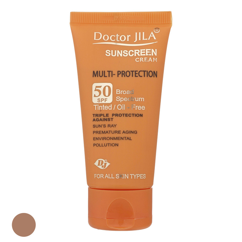 کرم ضد آفتاب رنگی دکتر ژیلا SPF 50 مدل Multi-Protection مناسب انواع پوست وزن 50 گرم