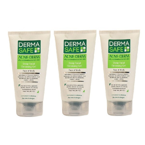 ژل شستشوی صورت درماسیف مدل ACNE DERM حجم 150 میلی لیتر مجموعه 3 عددی