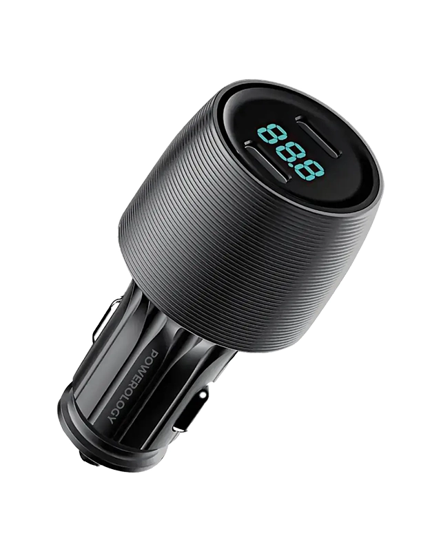 شارژر فندکی 66 وات دو پورت پاورولوژی Powerology VeloxCar Charger PCCSR021BK