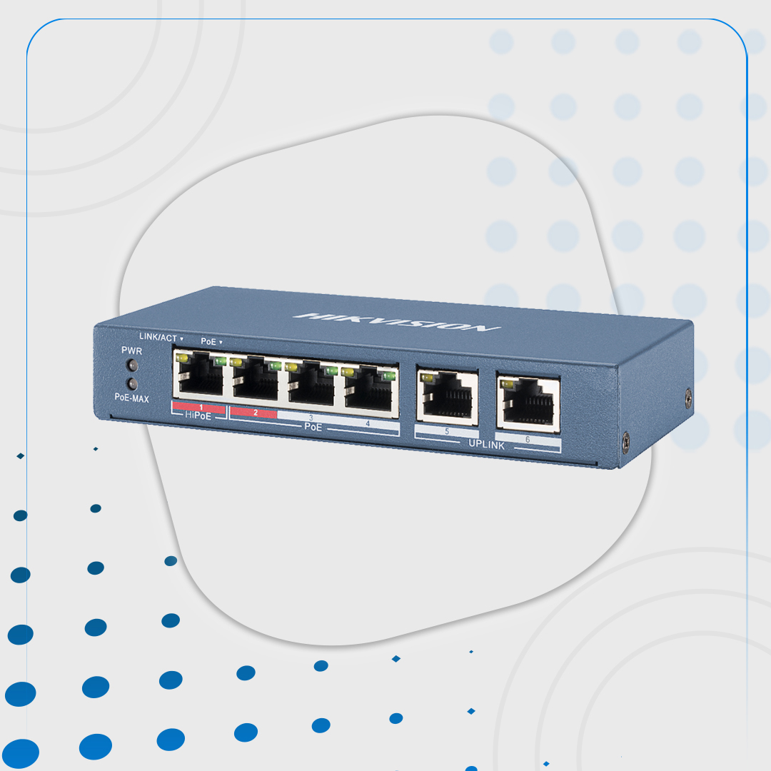 سوییچ شبکه 4 پورت PoE هایک ویژن مدل DS-3E0106HP-E