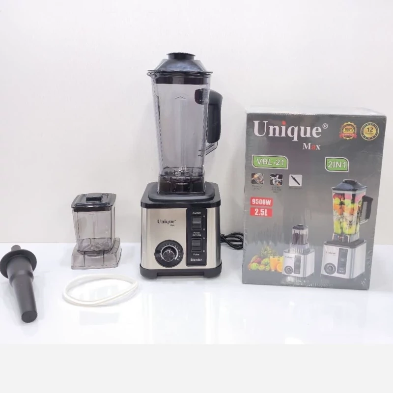 آسیاب مخلوط کن 2 کاره یونیک مکس VBL-21 با قدرت عالی 9500 وات با بدنه استیل
