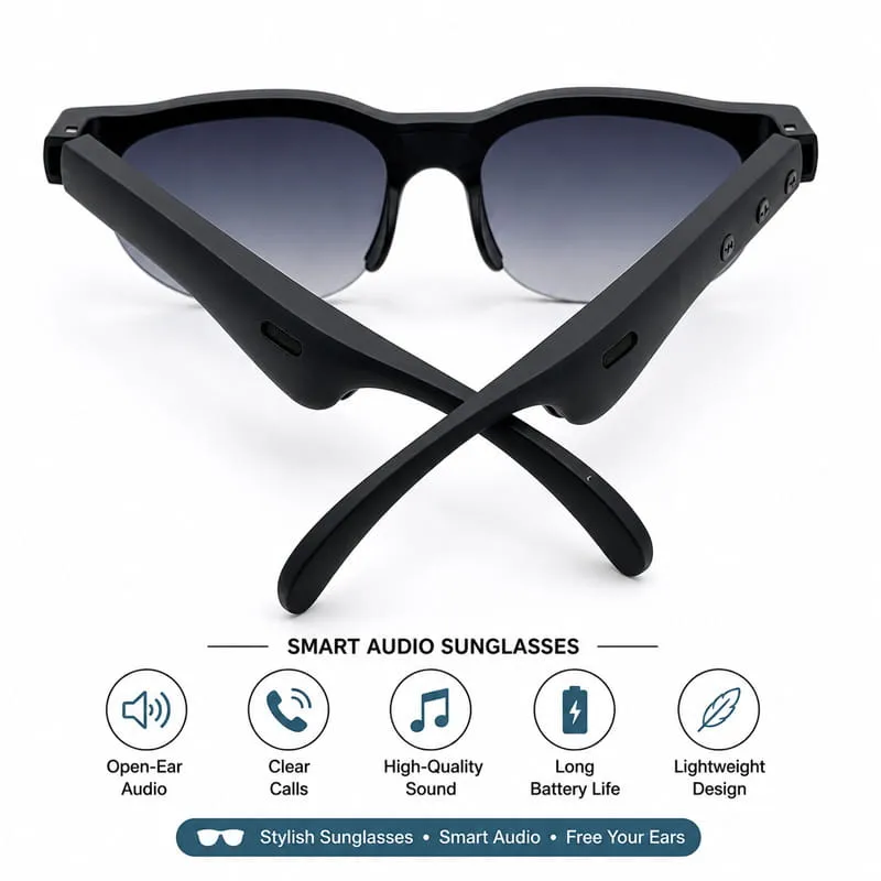 عینک آفتابی هوشمند هندزفری بلوتوث دار مدل MG100 smart Audio sunglasses