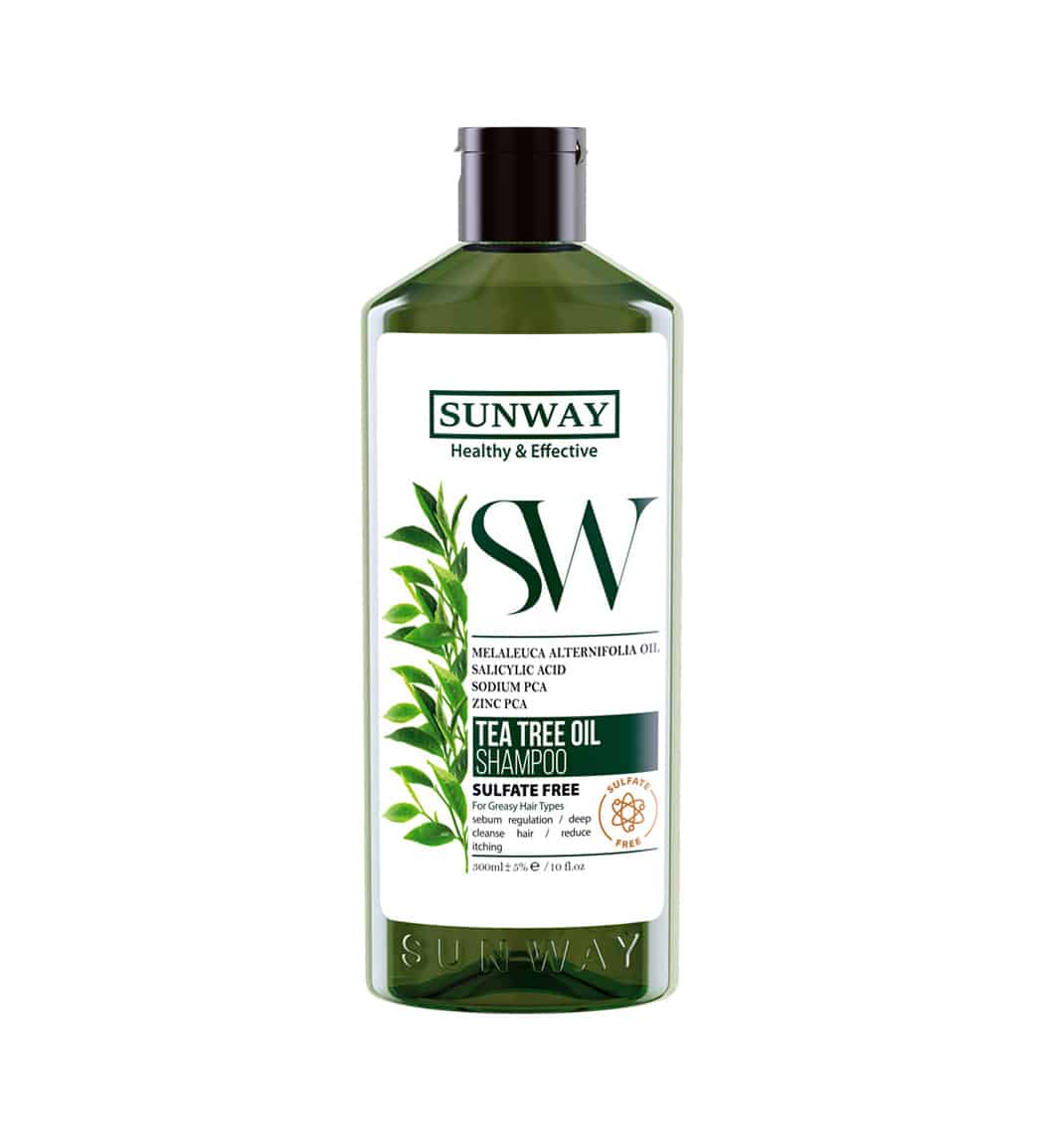 شامپو مو سان وی مدل tea tree oil مناسب موهای چرب