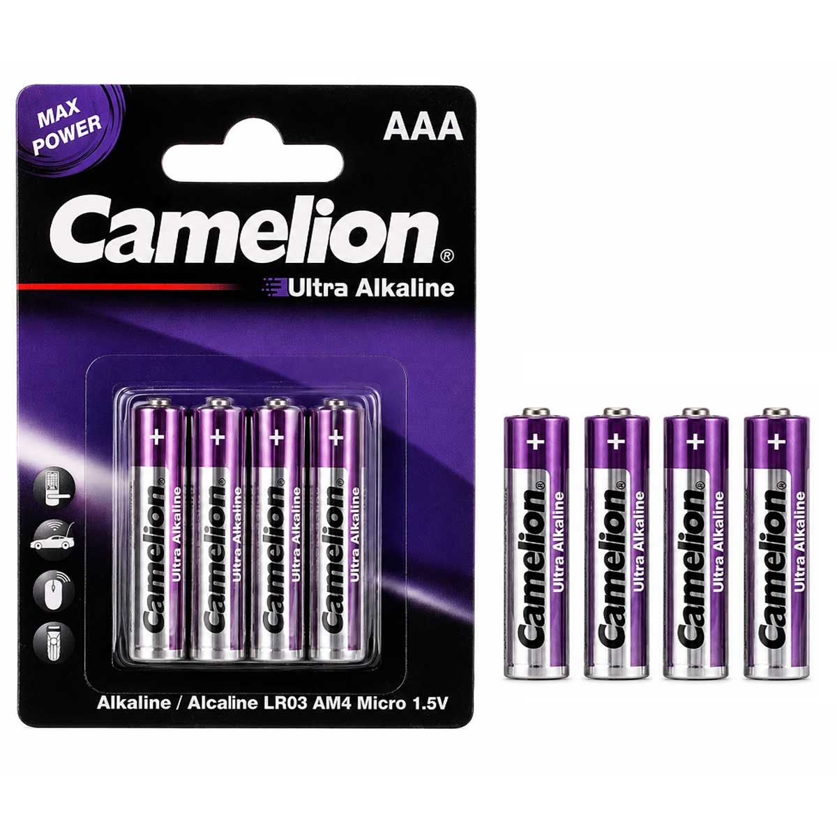 باتری نیم قلمی کملیون Camelion Ultra Alkaline AAA بسته 4 عددی