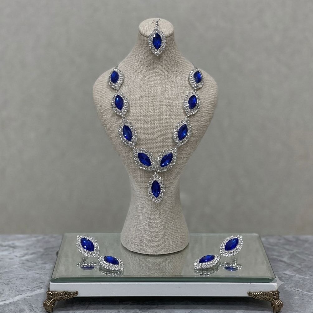  ست گردنبند و گوشواره نگینی سلطنتی 
