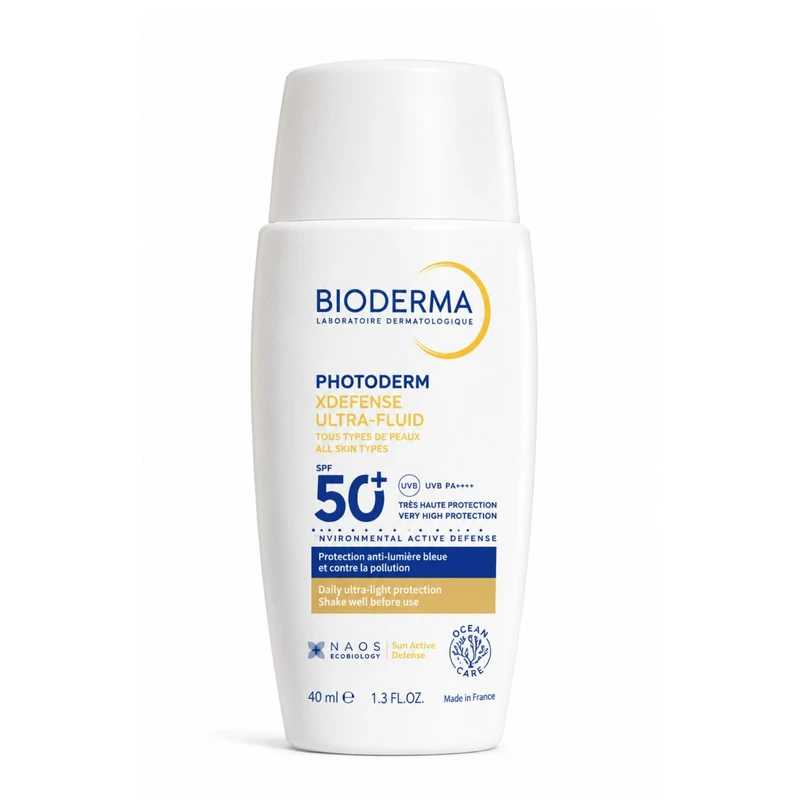 فلوئید ضد آفتاب بیرنگ دست، صورت بایودرما SPF 50 مدل Photoderm XDefense Ultra-Fluid محافظ در برابر اشعه UVA و UVB مناسب