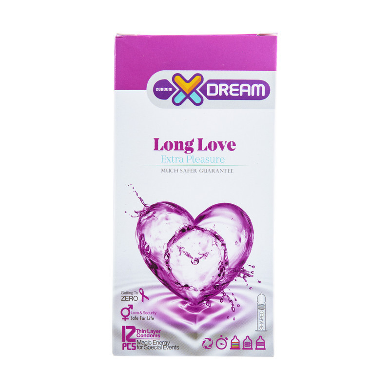 کاندوم ایکس دریم مدل Long love بسته 12 عددی