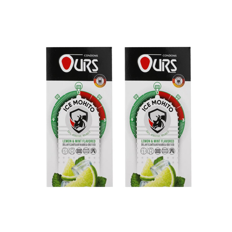 کاندوم خاردار و تاخیری اورز مدل ICE MOHITO دو بسته 12 عددی