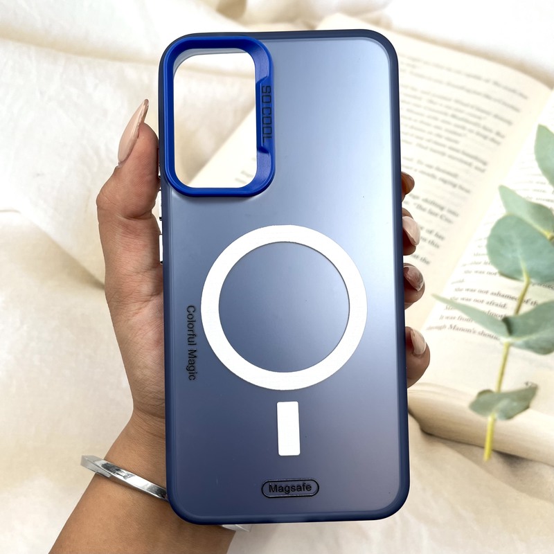 قاب گوشی Galaxy A34 سامسونگ Titan Case طرح مگ سیف Magsafe لنز برجسته آبی کد 974772