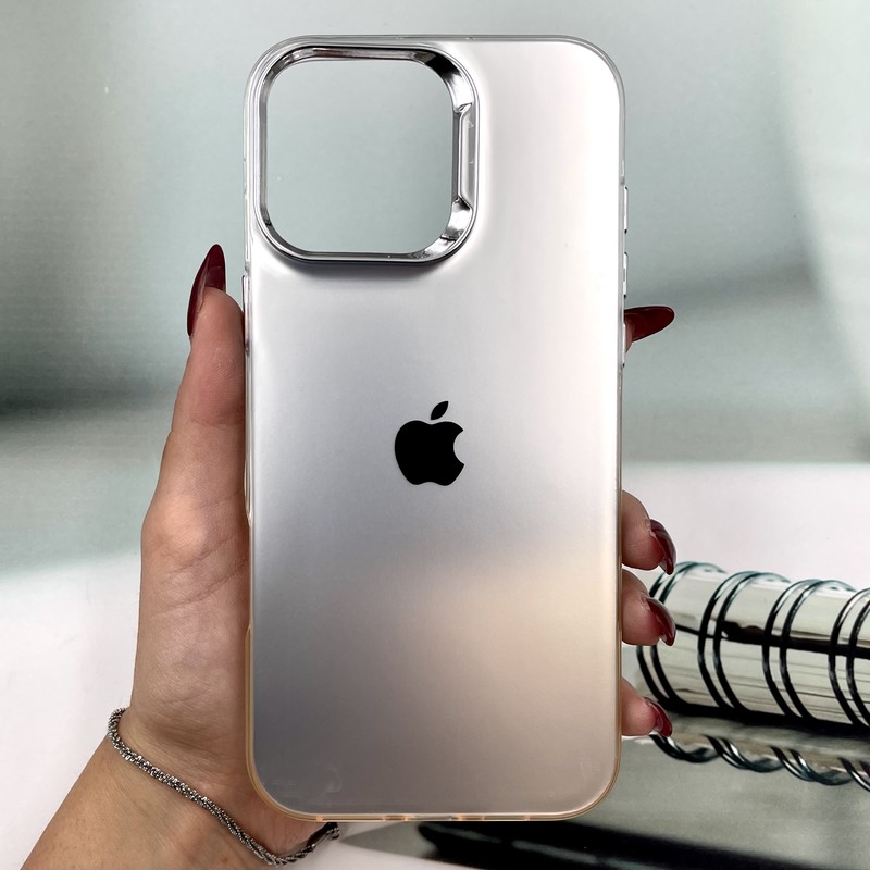 قاب گوشی iPhone 16 Pro Max آیفون اسپرت SO COOL اورجینال Rainbow لوگو برجسته لنز متال نقره ای نارنجی کد 363723