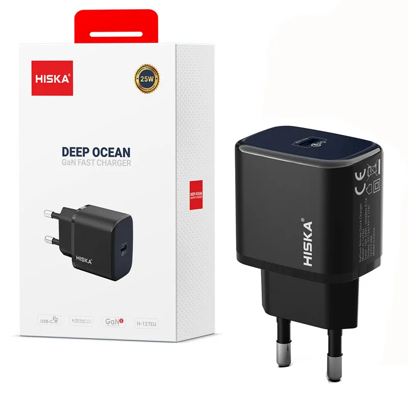 شارژر دیواری 25 وات هیسکا H-127EU GAN PD QC3.0 3A