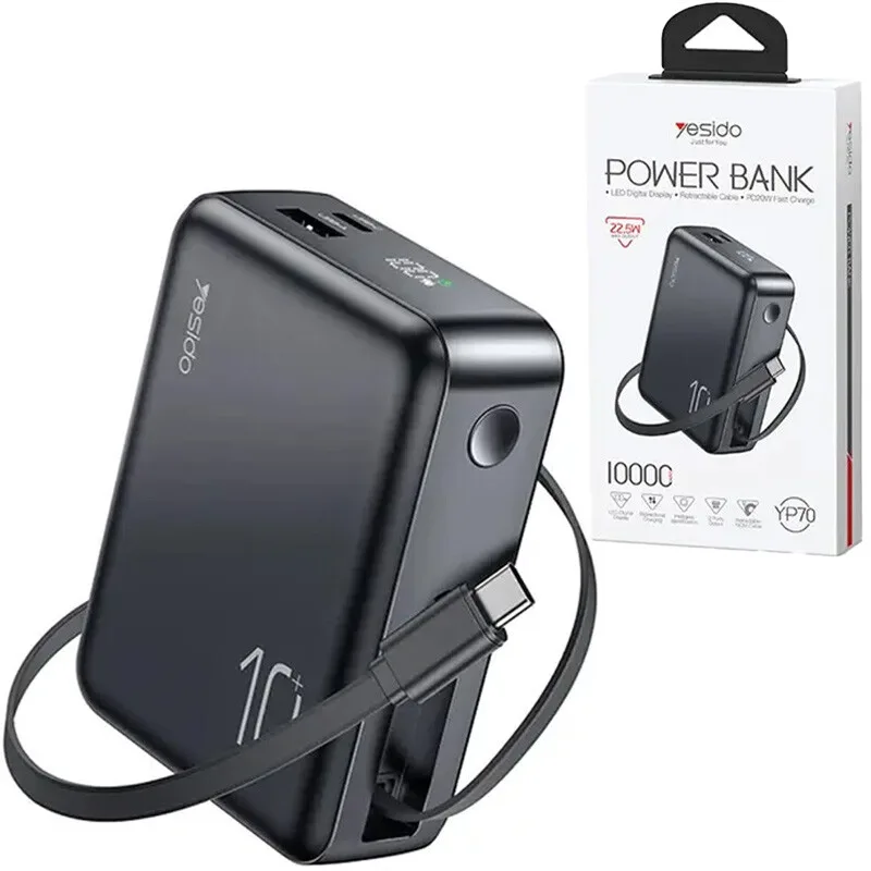 پاور بانک فست شارژ یسیدو YP70 PD 22.5W ظرفیت 10000 میلی آمپر ساعت