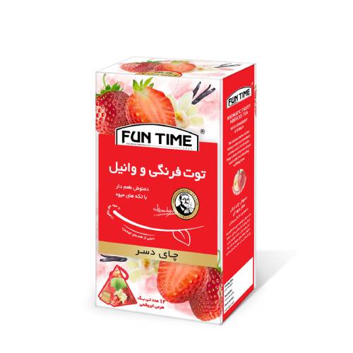 چای دسر توتفرنگی و وانیل فان تایم