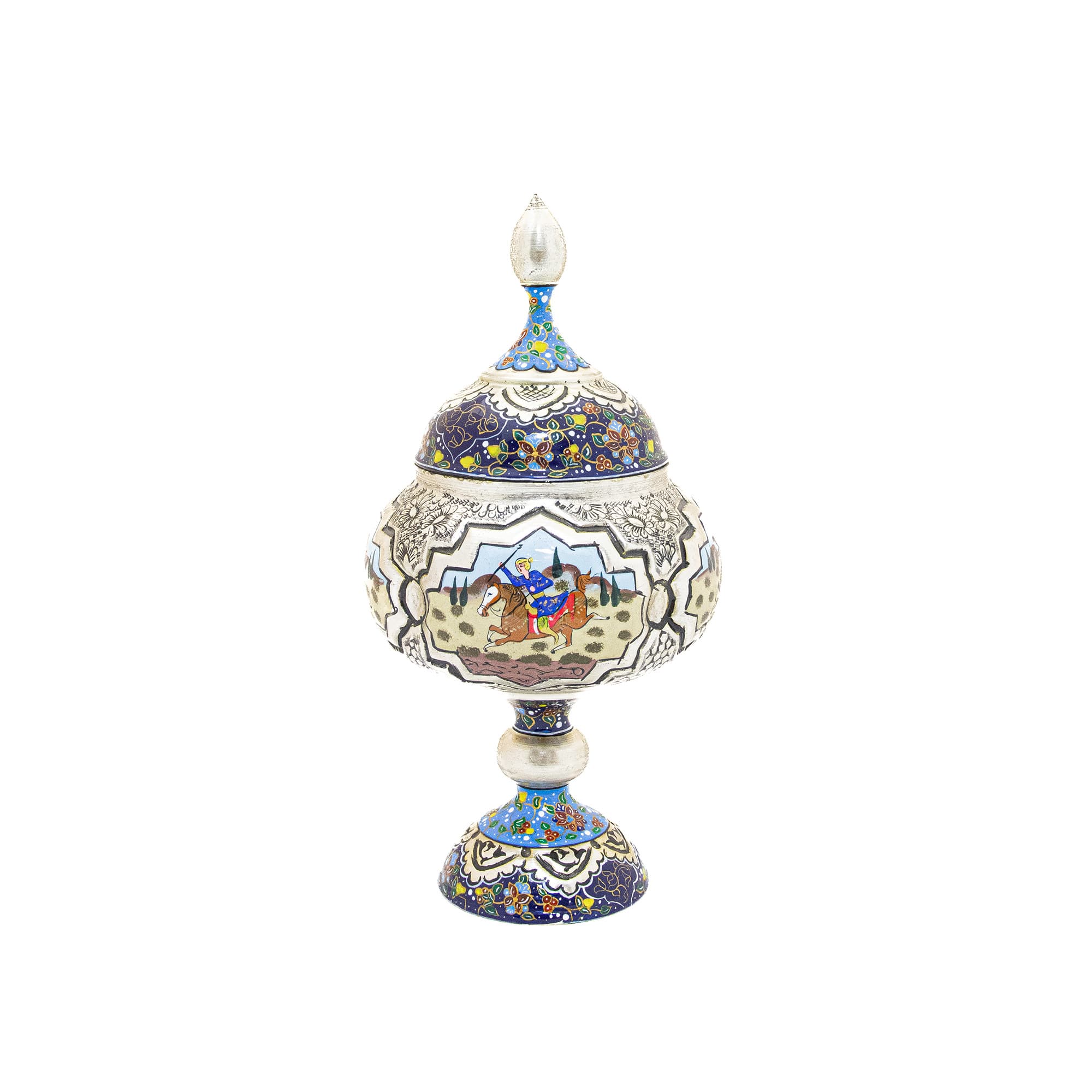 شکلات خوری مسی قلمزنی طرح شکار کد 8003
