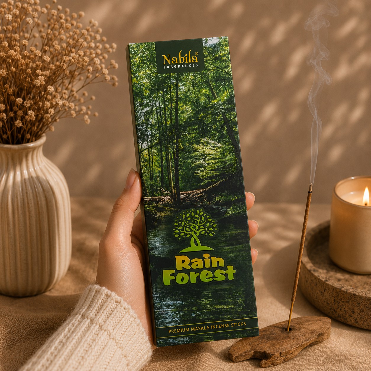 عود دست ساز رین فارست rain forest (برند نابیلا ) شاخه ای