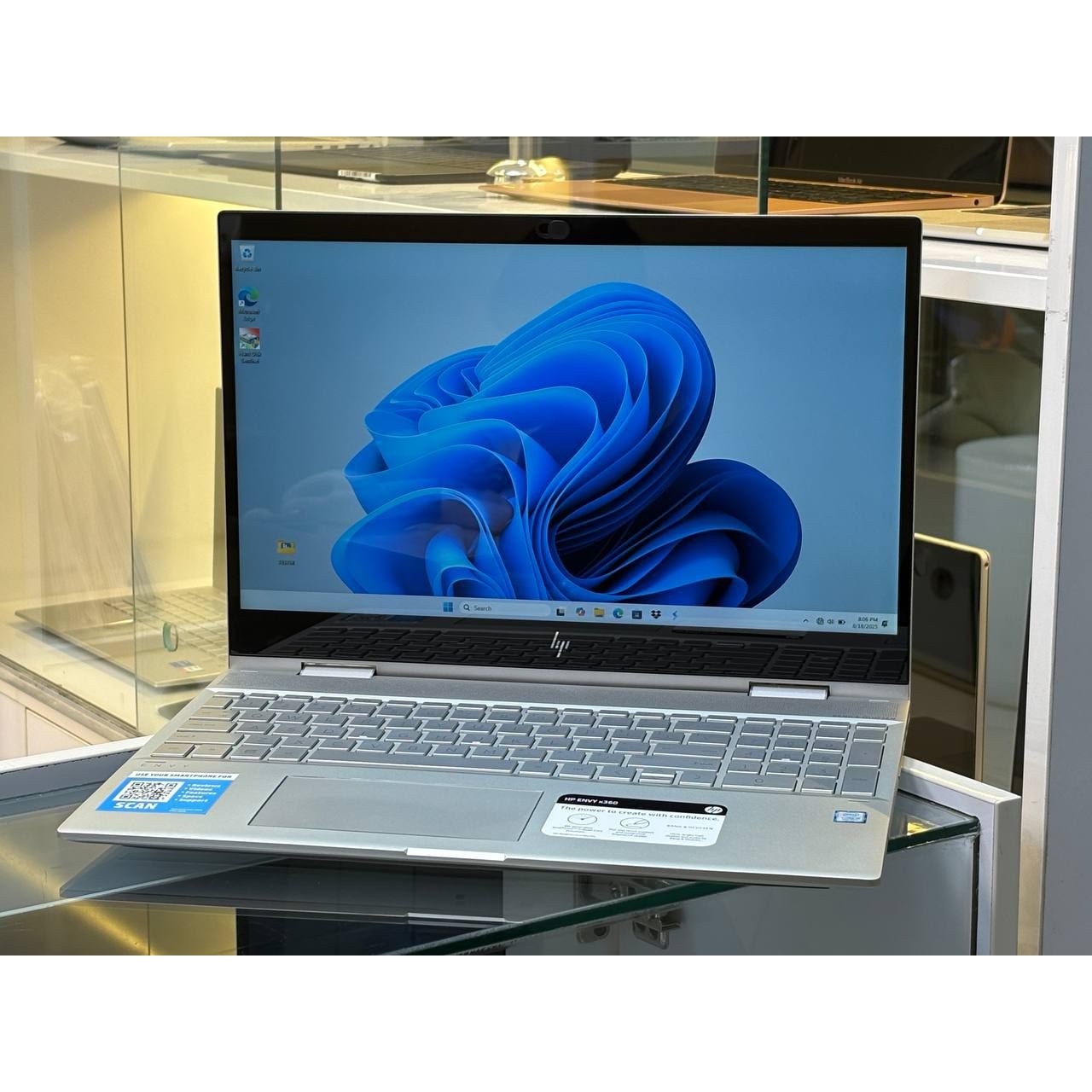 لپتاپ HP ENVY 15 i5-8250U 8GB DDR4 256GB SSD Intel UHD 15 6 INCH FHD TOUCH x360