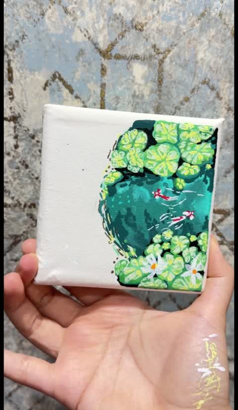 مینی تابلو طرح ماهی برکه