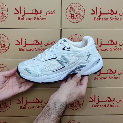 کتونی نیو بالانس مردانه پسرانه زیره پیو سایز 41 تا 45 رنگ سفید لژ پنج سانتی کفی طبی رویه بافت خارجی و چرم صنعتی
