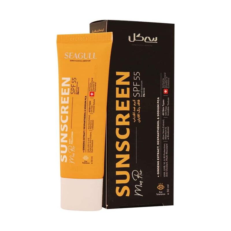 کرم ضد آفتاب آقایان سی گل مدل بی رنگ SPF55 حجم 50mL