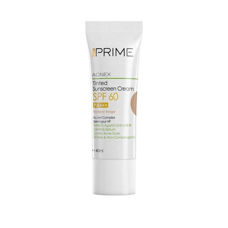 کرم ضد آفتاب بژ طبیعی پرایم مناسب پوست مختلط تا چرب SPF60 حجم 40mL