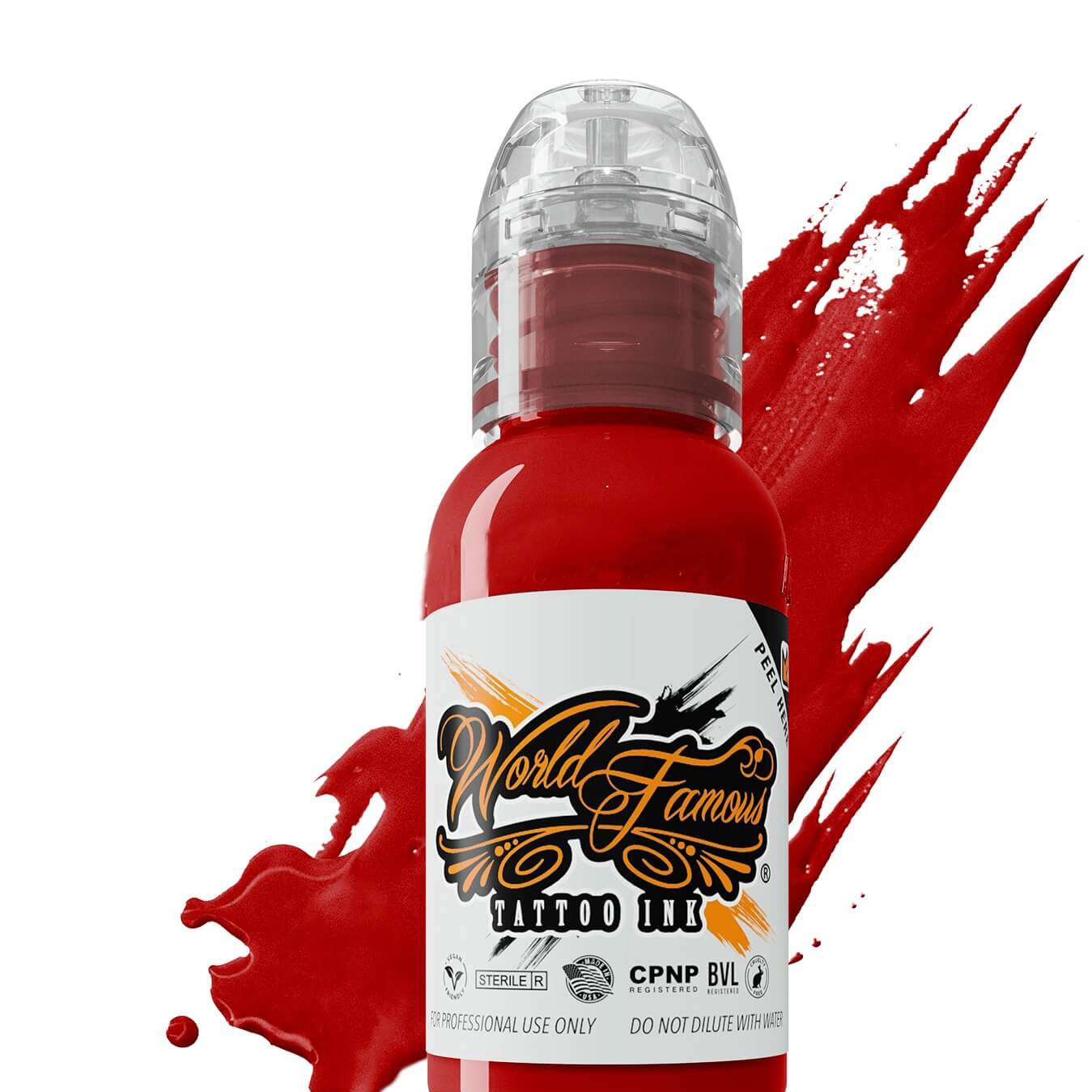 رنگ تاتو ورد فیمس پائول روجرز رد WORLD FAMOUS INK قرمز PAUL ROGERS RED رنگ تتو وردفیمس پاول راجرز world famous حجم15 میل