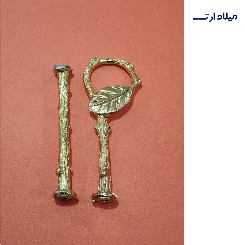 هولدر دو طبقه طلایی مدل برگی