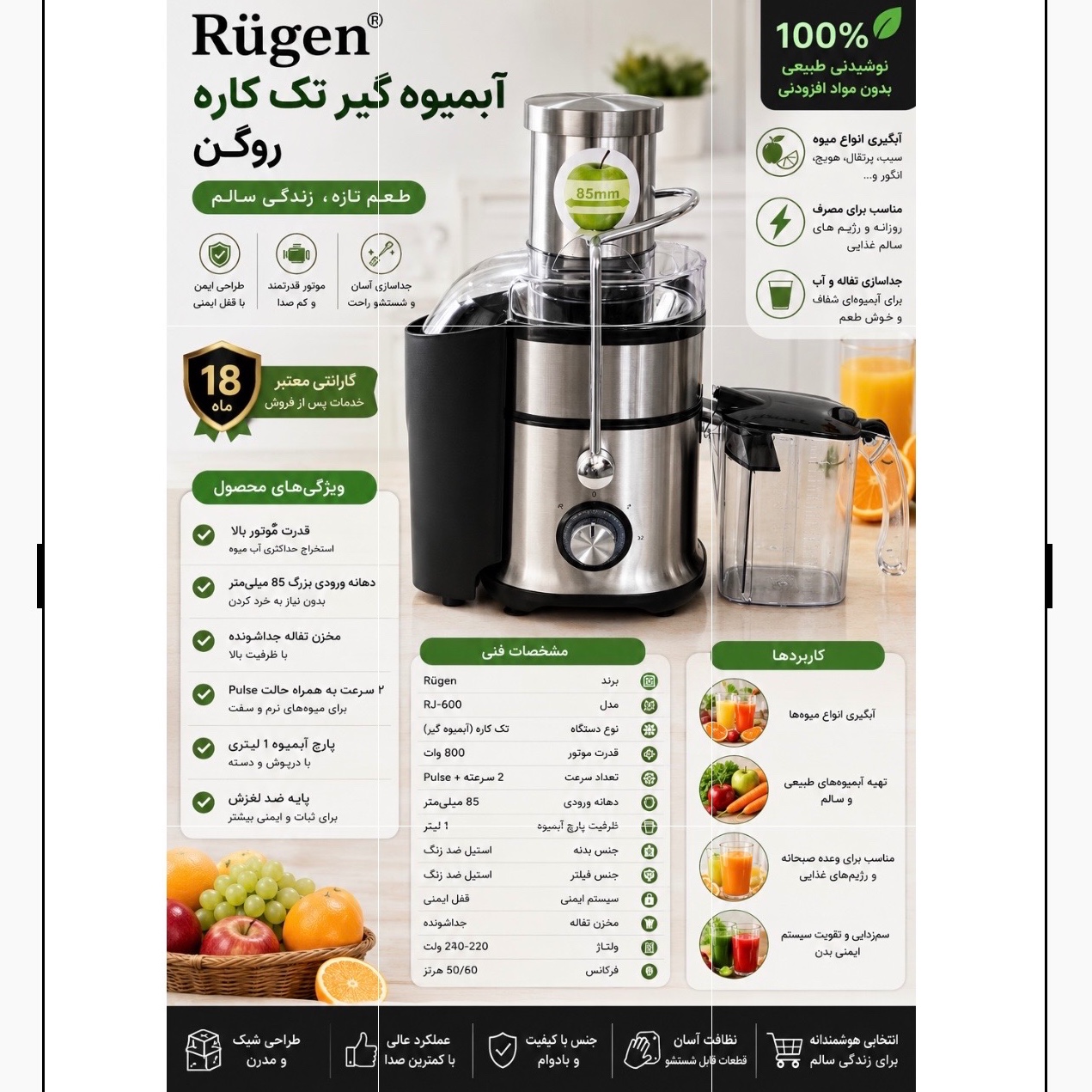 آبمیوگیر تک کاره روگن مدل RU-1260