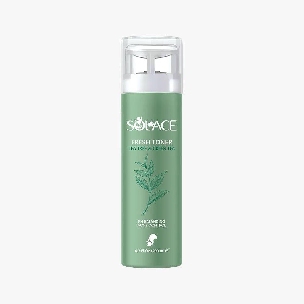 تونر پاک کننده صورت سولس مدل Tea Tree &amp; Green Tea مناسب برای پوست های چرب و مختلط حجم 200 میلی لیتر