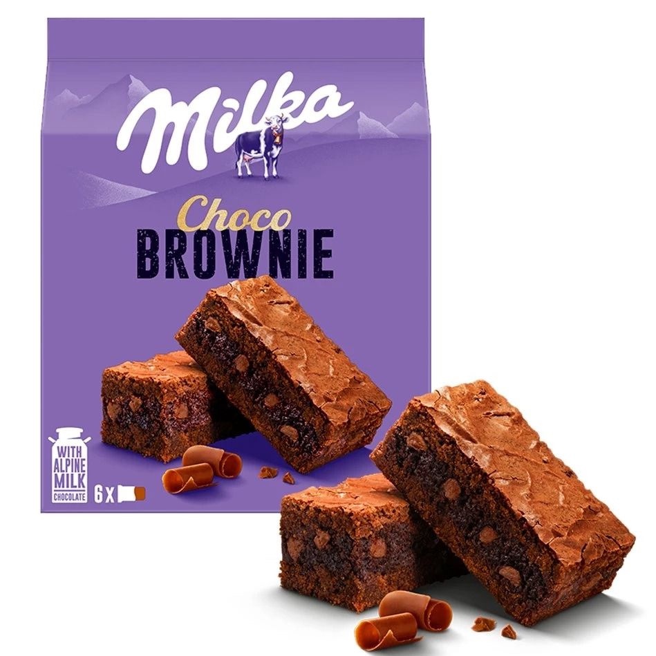 براونی شکلاتی میلکا Milka Choco Brownie با روکش شکلات شیری 6 عددی