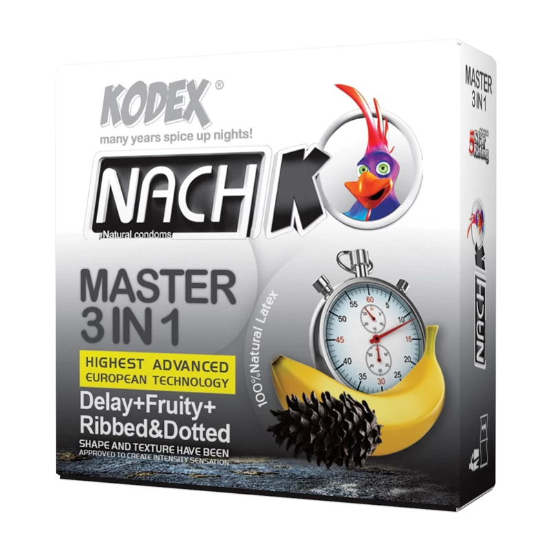  کاندوم تاخیری کدکس مدل Master 3 In 1 بسته 3 عددی نارسیس بیوتی