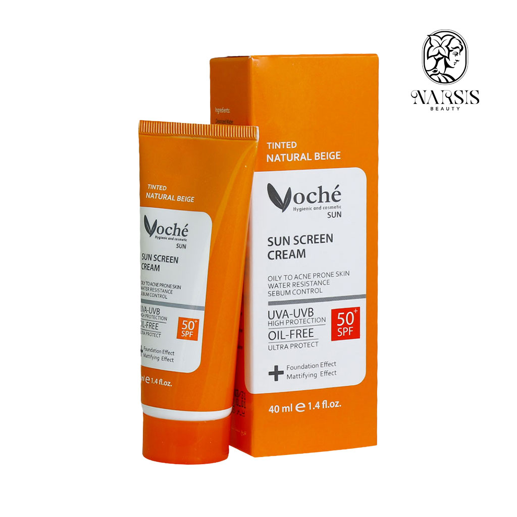  کرم ضد آفتاب SPF50 وچه مناسب پوست چرب و مستعد آکنه (طبیعی) 40 میلی لیتر نارسیس بیوتی
