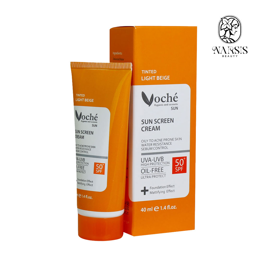  کرم ضد آفتاب SPF50 وچه مناسب پوست چرب و مستعد آکنه (روشن) 40 میلی لیتر نارسیس بیوتی