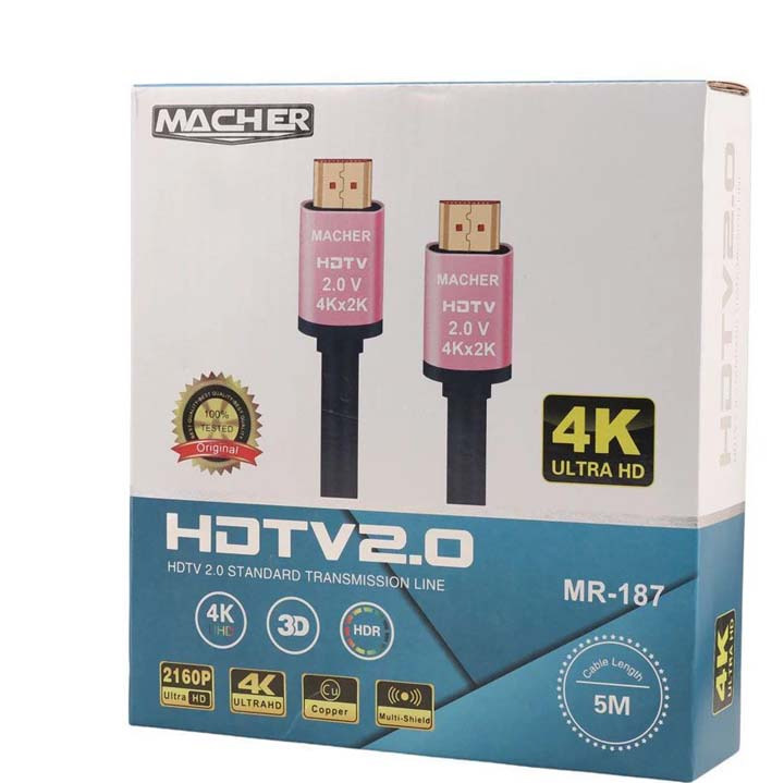 کابل اچ دی ام ای فور کی برند مچر HDMI 4K 5M MACHER MR-187