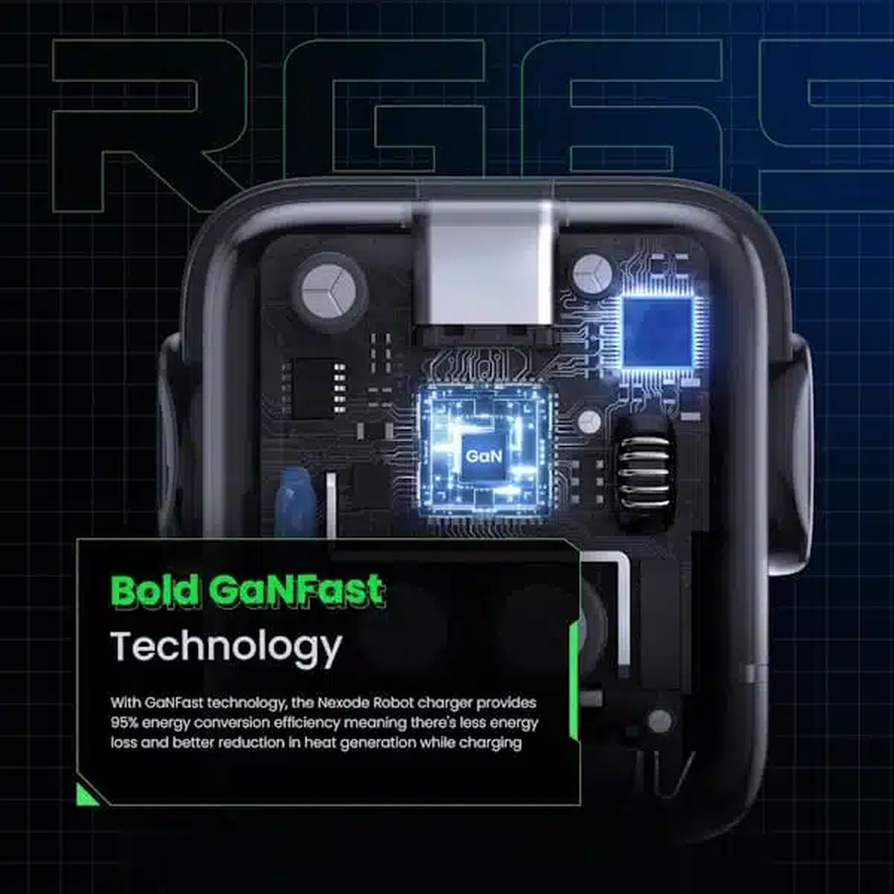 شارژر دیواری PD و فست سه پورت UGREEN مدل Robot Gan Uno RG CD361-35855 65W - آبی (گارانتی 18 ماهه آسان پیشرو)