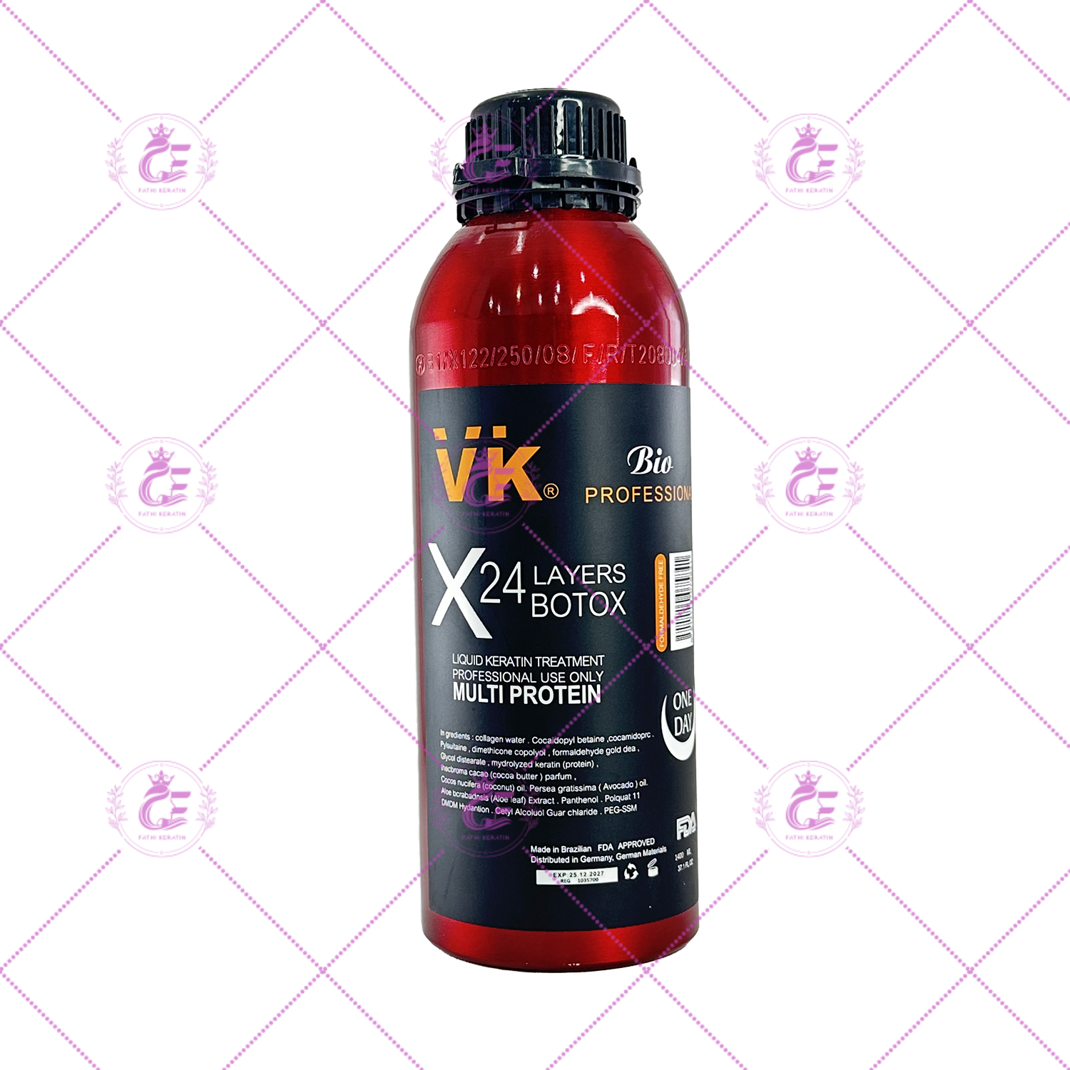 پروتئین بوتاکس مو 24 لایه برند وی کی حجم 1400 میلی لیتر