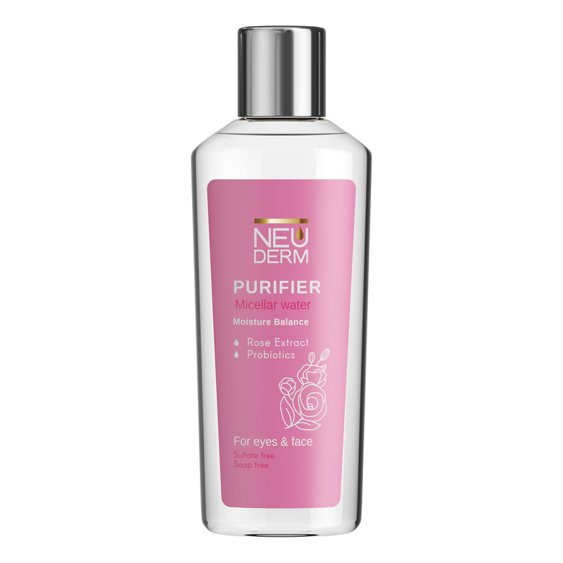 محلول پاککننده آرایش صورت نئودرم مدل Gentle Purifer مناسب برای انواع پوست حجم 200 میلیلیتر