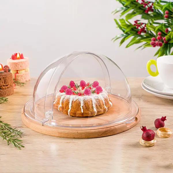 ظرف سرو کیک لیمون پایه چوبی کد 217959 (پس کرایه)