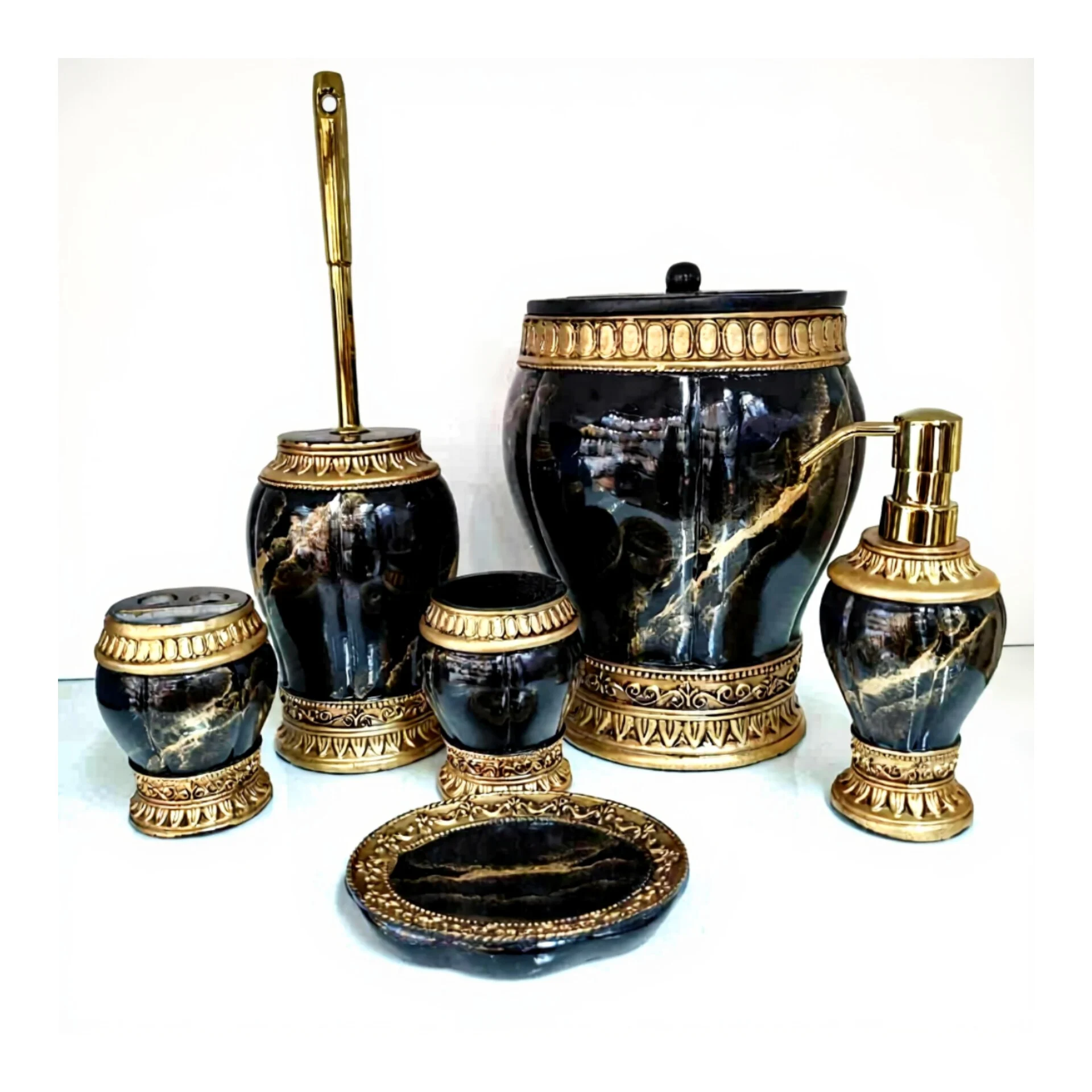 ست سرویس بهداشتی رزین خارجی 6 پارچه کد 48079 (پس کرایه)