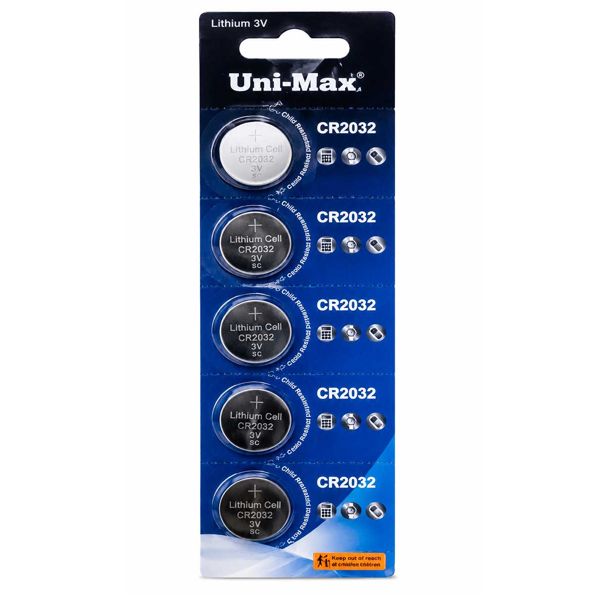 باتری سکه ای UNIMAX CR2032 بسته 5 عددی