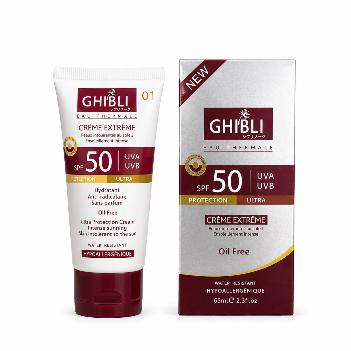کرم ضدآفتاب رنگی Ghibli spf50 شماره 01 اورجینال
