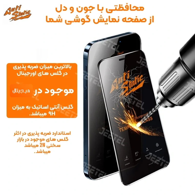 محافظ صفحه نمایش گوشی IPHONE 14 Pro Max آنتی استاتیک اورجینال (Mietubl)