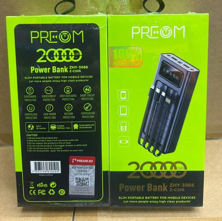 پاور بانک خورشیدی PREOM مدل ZHY-3085 ظرفیت 20000 میلی آمپر