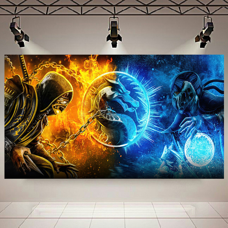 پوستر طرح گیم مدل Sub-Zero Scorpion Mortal Kombat کد AR15390