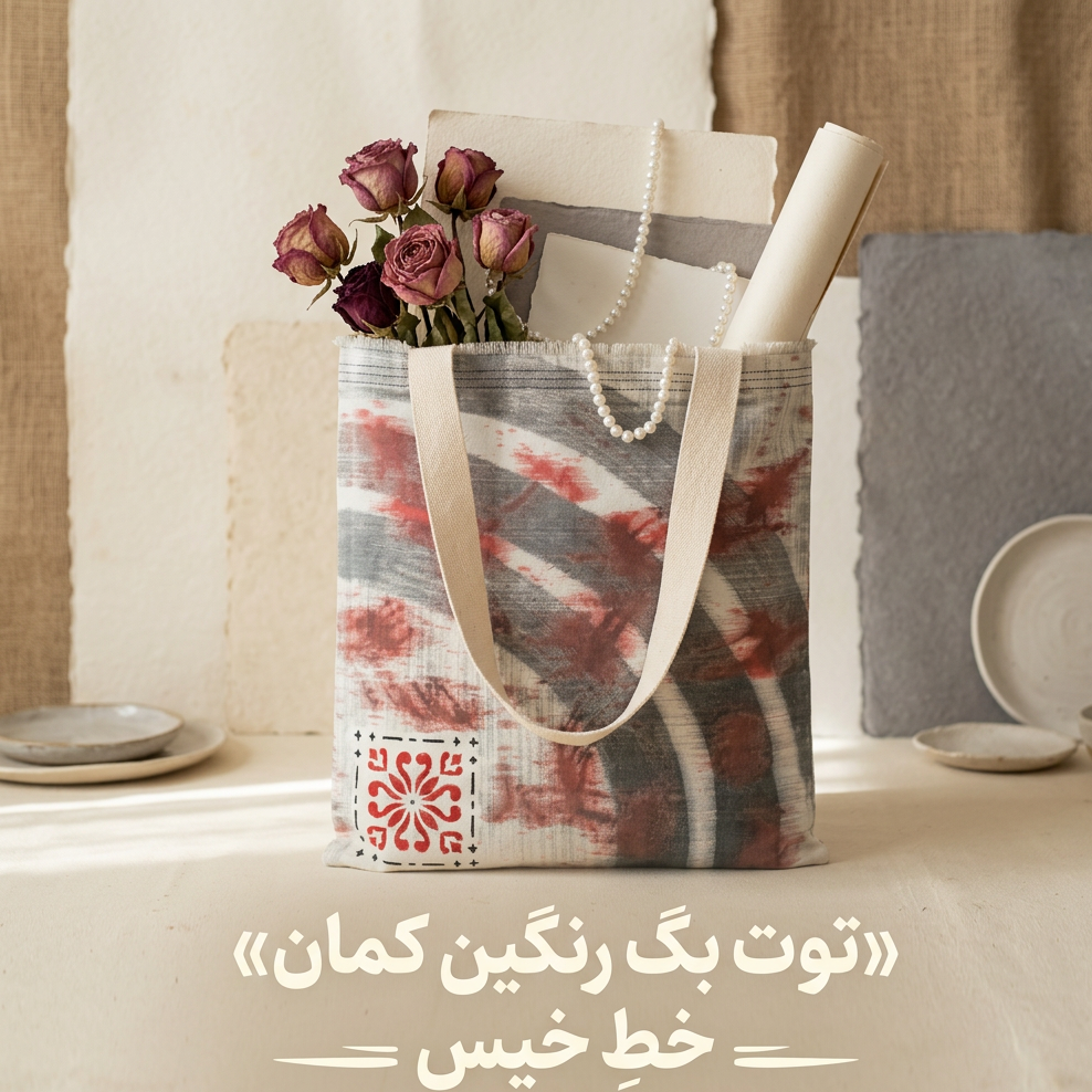 توت بگ پارچه ای نقاشی دست دوز کیف پارچه ای ساک دستی زنانه تک نسخه