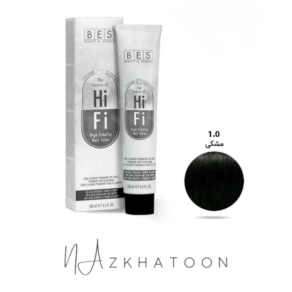 رنگ موی 100 میل بس BES سری NATURAL شماره 1/0 مشکی طبیعی